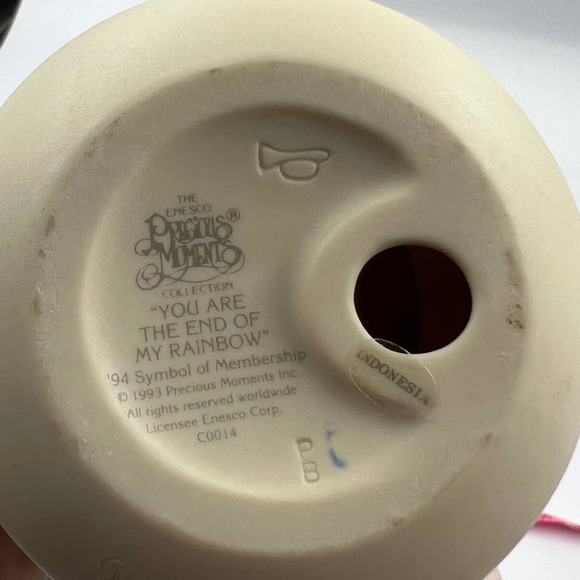 Precious Moments Vintage Ensesco End Of My Rainbow & February Birthday Figurine - Picture 8 of 10